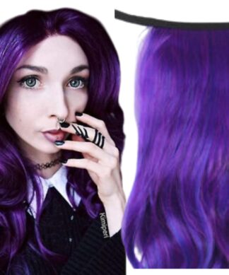 best weft hair extensions - purple curly long 1