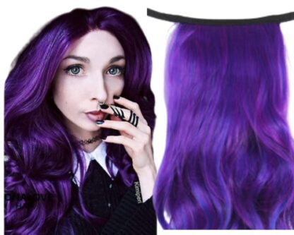 best weft hair extensions - purple curly long 1