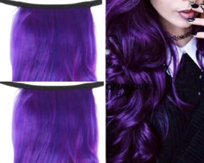 best weft hair extensions - purple curly long 2