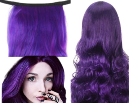 best weft hair extensions - purple curly long 3