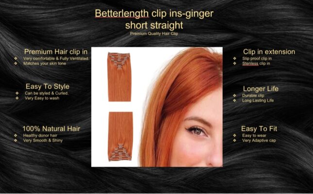 betterlength clip ins ginger short straight5 betterlength clip ins ginger short straight5