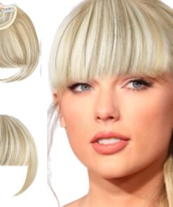 blonde bangs clip in wavy long 2