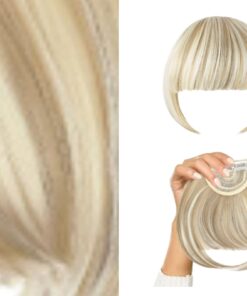 blonde bangs clip in wavy long 3