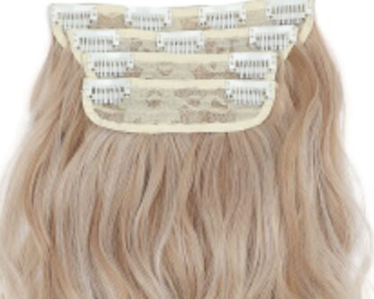blonde clip on hair extensions-deep wave long 4