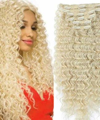 blonde curly clip in hair extension long(1)