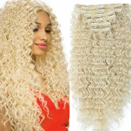 blonde curly clip in hair extension long(1)