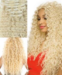 blonde curly clip in hair extension long2