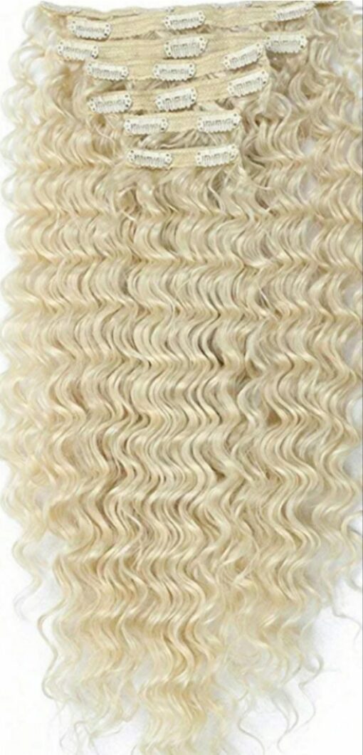 clip in hair extension blonde -long straight(1)