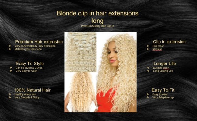 blonde curly clip in hair extension long5