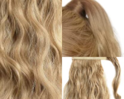 blonde ponytail extension-curly long 2