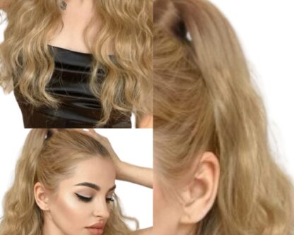 blonde ponytail extension-curly long 3