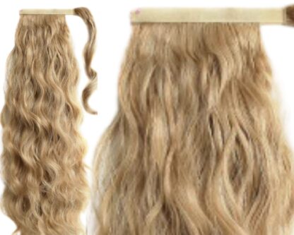 blonde ponytail extension-curly long 4