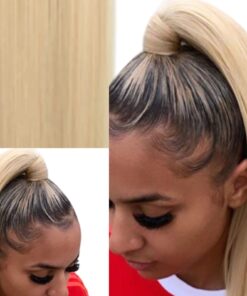 blonde ponytail long straight 2