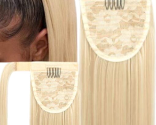 blonde ponytail long straight 3