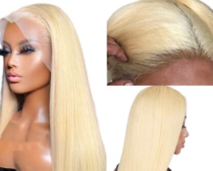 blonde tape in hair extensions-long straight 2