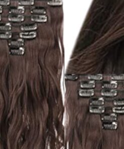 brazilian clip in hair extension ombre brown long wave 3