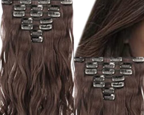 brazilian clip in hair extension-ombre brown long wave 3