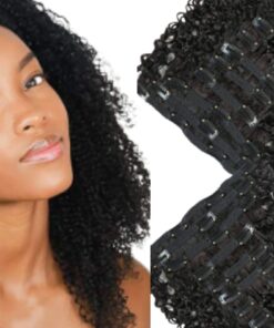 brazilian clip in hair extensions black kinky curly 2