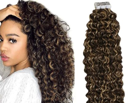 cheap tape in hair extensions-ombre curly long 1