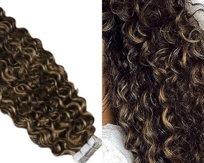 cheap tape in hair extensions-ombre curly long 2