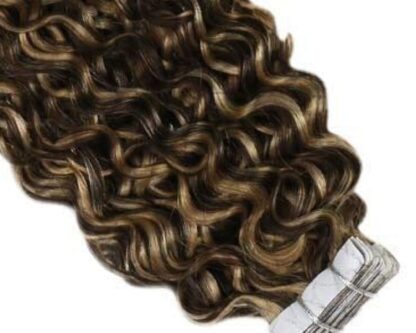 cheap tape in hair extensions-ombre curly long 4