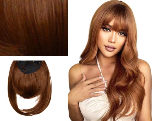 clip in bettie bangs ginger body wave long 2