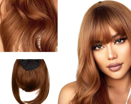 clip in bettie bangs ginger body wave long 3