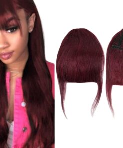 clip in fringe bangs burgundy body wave long 2