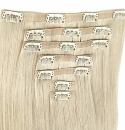 clip in hair extension blonde -long straight(4)