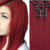 clip in hair extension red straight long 1