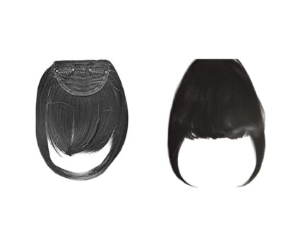clip in hair extensions bangs-black long straight 4