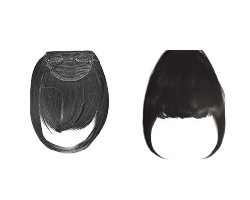 clip in hair extensions bangs black long straight 4