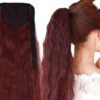 clip in ponytail curly red long 1
