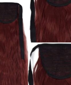 clip in ponytail curly red long 2