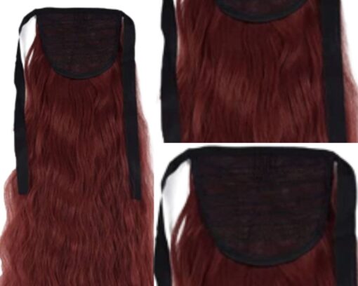 clip in ponytail curly red long 2