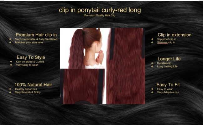 clip in ponytail curly red long5 clip in ponytail curly red long5