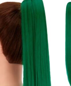 clip in ponytail extensions green long straight 4