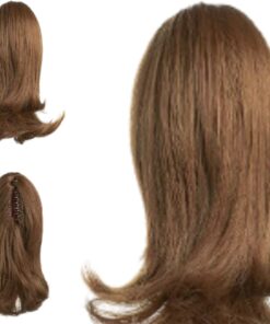 clip in ponytail wavy brown short 3
