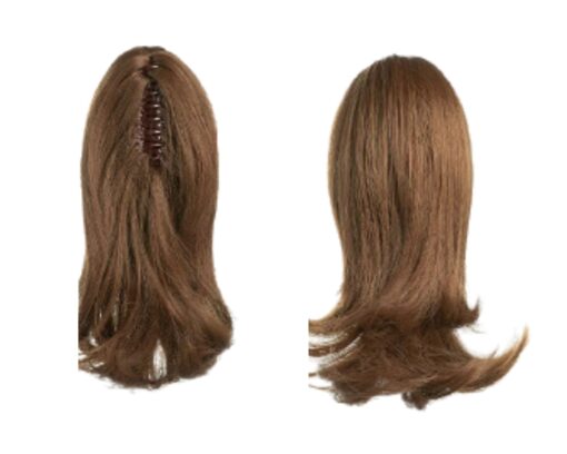 clip in ponytail wavy brown short 4