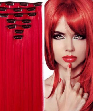 clip in red hair extension-straight long(1)