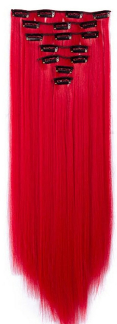 clip in red hair extension straight long4