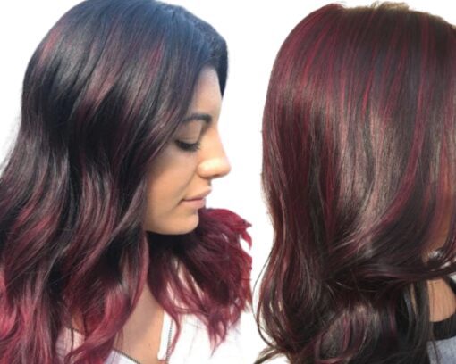 clip in red highlights long straight 2
