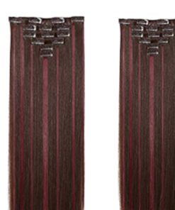 clip in red highlights long straight 4