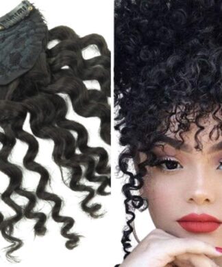 clip in wispy bangs-black kinky curly 1