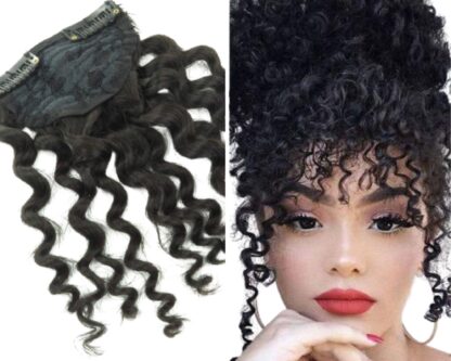 clip in wispy bangs-black kinky curly 1