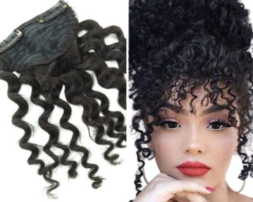 clip in wispy bangs black kinky curly 1