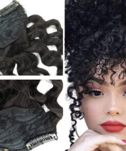 clip in wispy bangs black kinky curly 3