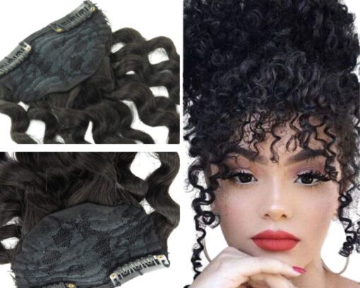 clip in wispy bangs black kinky curly 3