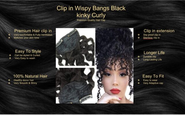 clip in wispy bangs black kinky curly5 clip in wispy bangs black kinky curly5