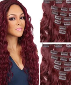 clip on natural curly hair extensions wine long 2